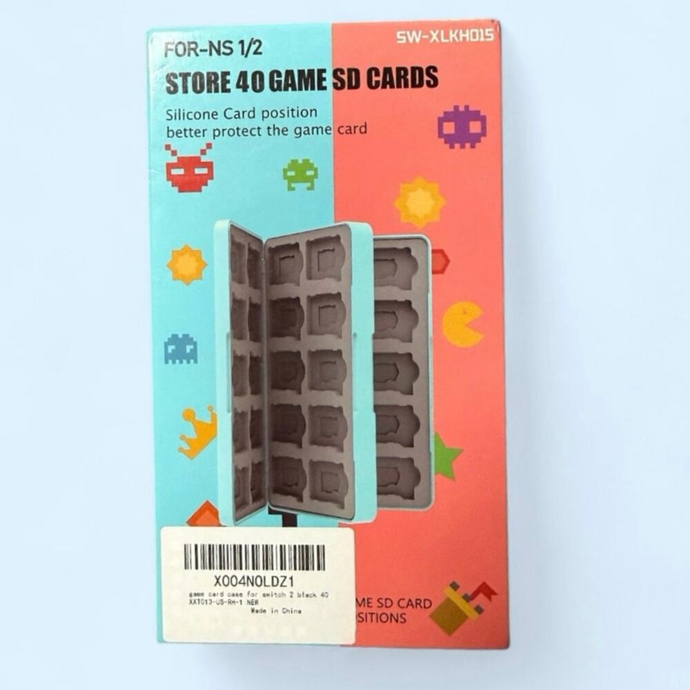 NIB Nintendo Switch Game Card Case Holds 40 Games & 40 SD Cards Black